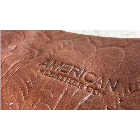 AMERICAN LEATHER CO  LENOX LEATHER BROWN SHOULDER BAG - Picture 8 of 10